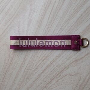 Lululemon Burgundy and Gold Keychain